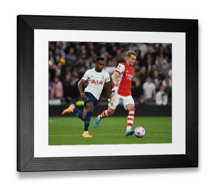 Framed Print : Martin Odegaard Breaks Past Spurs Sessegnon: Arsenal vs. Tottenham, Premier League 2021-22