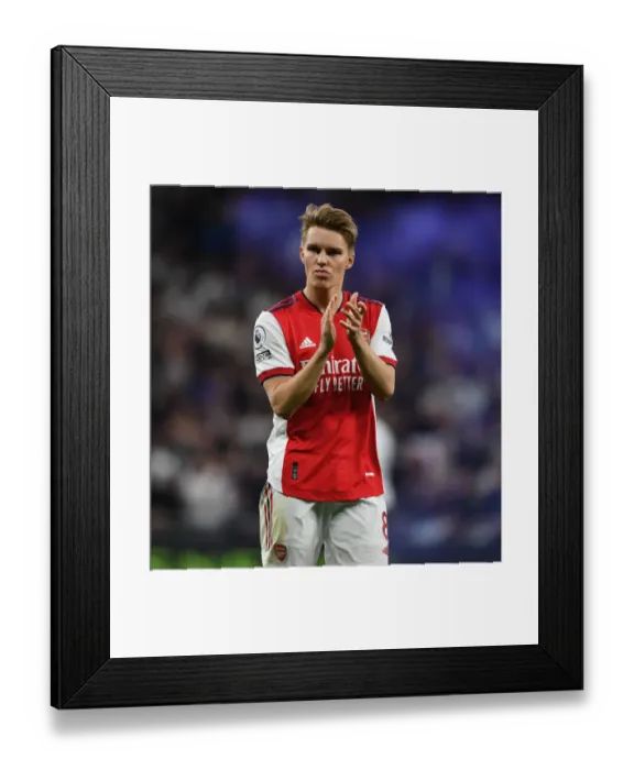Framed Print : Martin Odegaard Salutes Arsenal Fans: Tottenham vs Arsenal, Premier League 2021-22