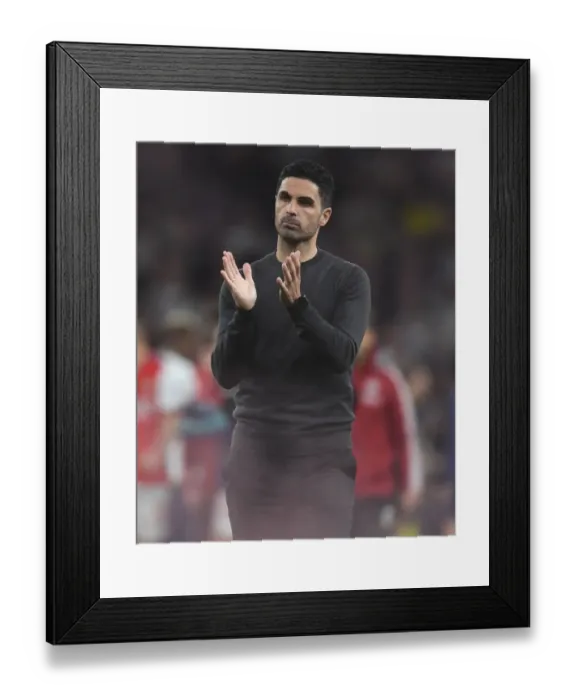 Framed Print : Mikel Arteta Celebrates with Arsenal Fans: Triumph over Tottenham in 2021-22 Season Framed Print : Mikel Arteta Celebrates with Arsenal Fans: Triumph over Tottenham in 2021-22 Season