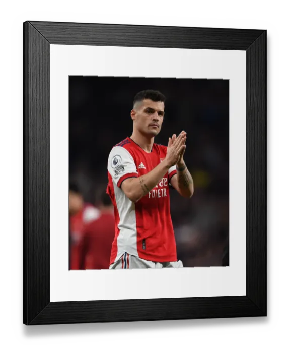Framed Print : Granit Xhaka's Emotional Applause: Arsenal's Victory at Tottenham Hotspur Stadium (2021-22) Framed Print : Granit Xhaka's Emotional Applause: Arsenal's Victory at Tottenham Hotspur Stadium (2021-22)