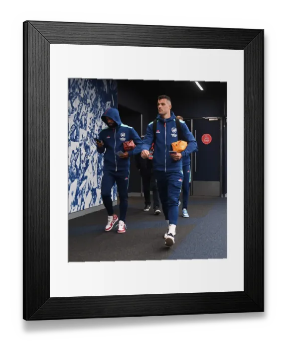 Framed Print : Arsenal's Lacazette and Xhaka Face Off Against Tottenham in Premier League Clash