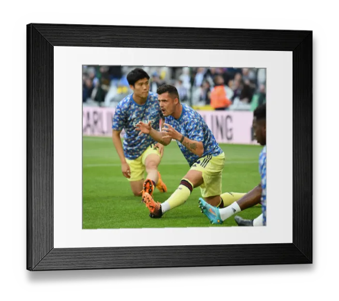 Framed Print : Granit Xhaka Gears Up: Arsenal's Premier League Showdown at Newcastle United Framed Print : Granit Xhaka Gears Up: Arsenal's Premier League Showdown at Newcastle United
