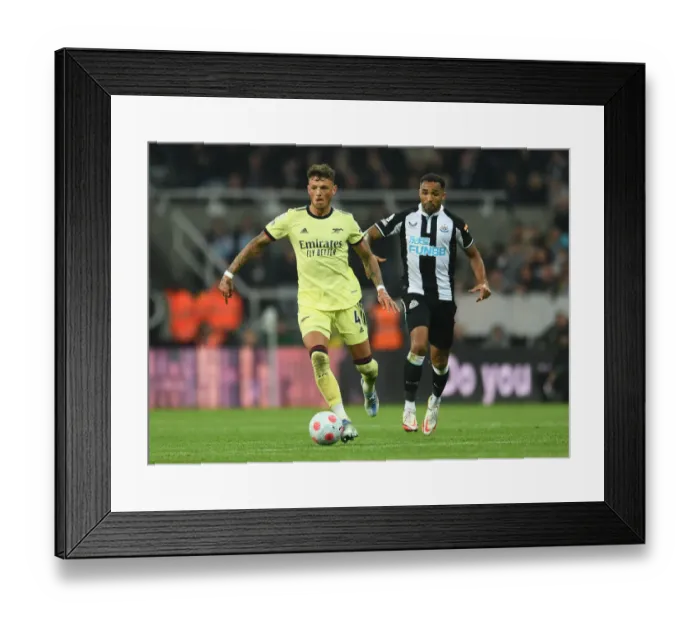 Framed Print : Arsenal's Ben White vs. Newcastle's Callum Wilson: A Premier League Battle at St. James Park Framed Print : Arsenal's Ben White vs. Newcastle's Callum Wilson: A Premier League Battle at St. James Park