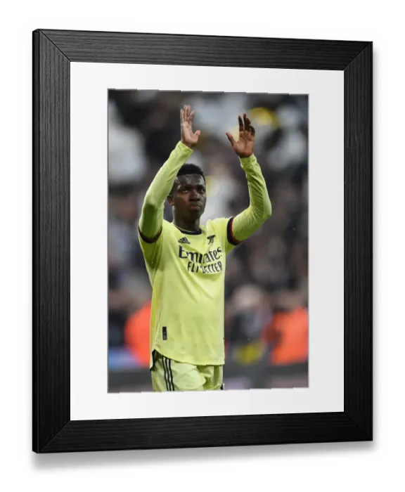 Framed Print : Arsenal's Eddie Nketiah Celebrates at St. James Park: Newcastle United vs Arsenal, Premier League 2021-22