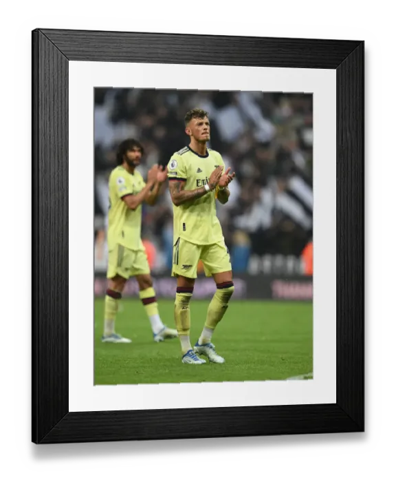 Framed Print : Arsenal's Ben White Post-Match at Newcastle United's St. James Park (Premier League 2021-22) Framed Print : Arsenal's Ben White Post-Match at Newcastle United's St. James Park (Premier League 2021-22)