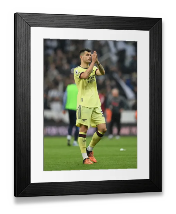 Framed Print : Granit Xhaka's Reaction: Newcastle United vs. Arsenal, Premier League 2021-22