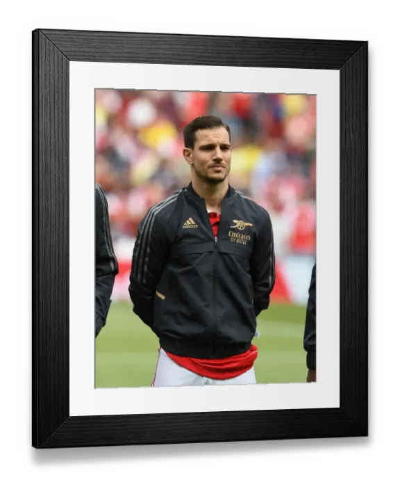 Framed Print : Arsenal's Cedric Soares Gears Up for Arsenal v Everton Clash in Premier League (2021-22)