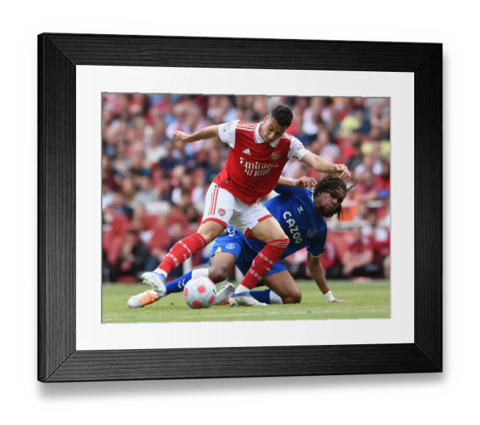 Framed Print : Clash at the Emirates: Martinelli vs. Iwobi in Premier League Showdown
