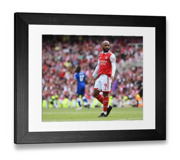 Framed Print : Arsenal's Lacazette in Action: Arsenal vs. Everton, Premier League 2021-22