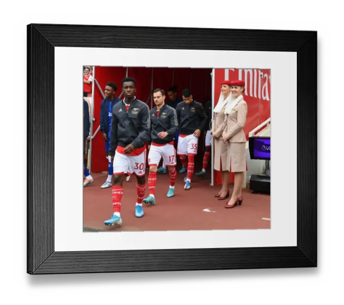 Framed Print : Arsenal's Eddie Nketiah Gears Up for Arsenal v Everton Clash in Premier League (2021-22)