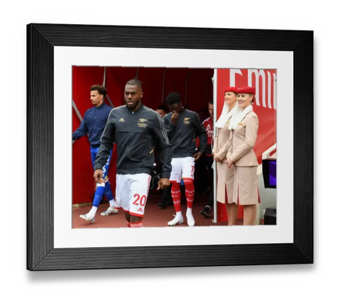 Framed Print : Arsenal's Nuno Tavares Gears Up for Arsenal v Everton Clash in Premier League (2021-22)