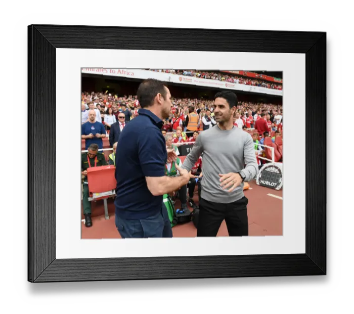 Framed Print : Arsenal's Mikel Arteta and Everton's Frank Lampard Exchange Handshakes in 2022 Premier League Clash at Emirates Stadium Framed Print : Arsenal's Mikel Arteta and Everton's Frank Lampard Exchange Handshakes in 2022 Premier League Clash at Emirates Stadium