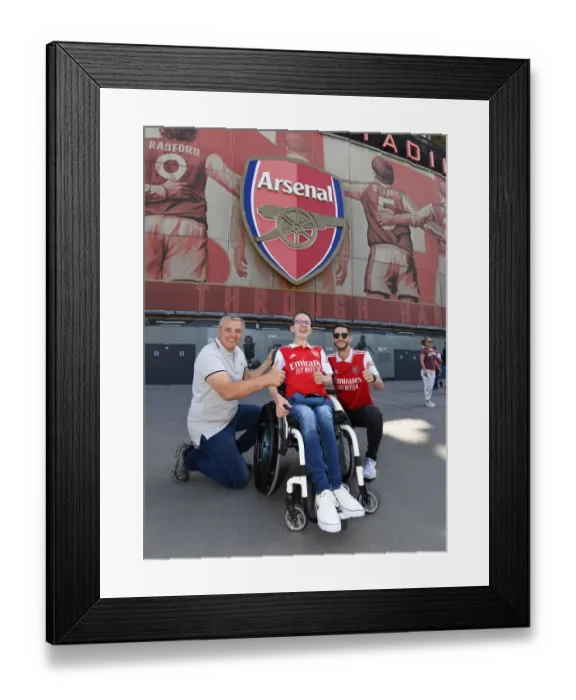 Framed Print : Arsenal Fans Unveil New Home Shirts Before Arsenal vs. Everton, Premier League 2021-22