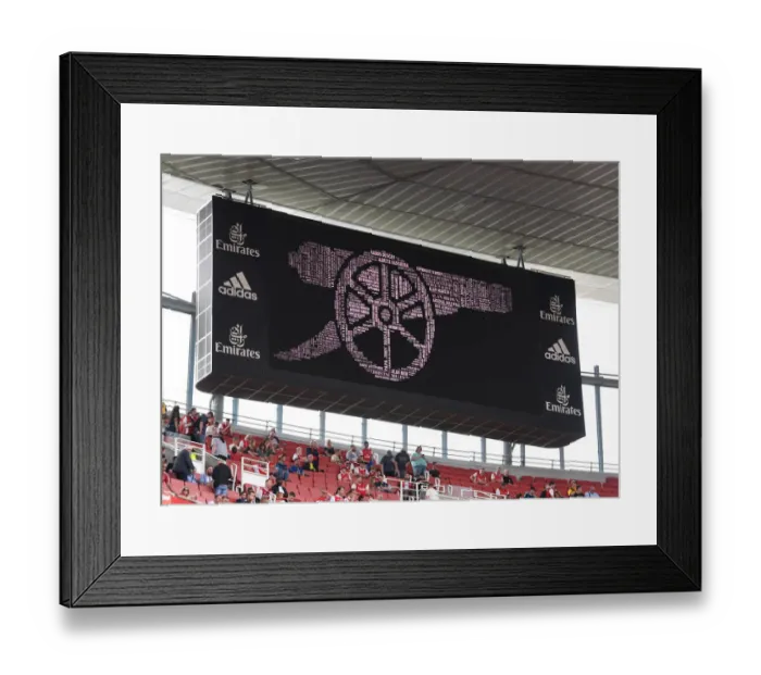 Framed Print : Arsenal Honors Departed Fans Before Everton Clash in Premier League (2021-22)