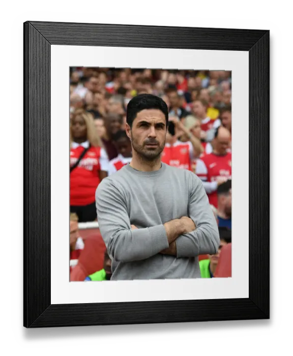 Framed Print : Arsenal's Mikel Arteta Ahead of Arsenal v Everton Premier League Clash (2021-22)