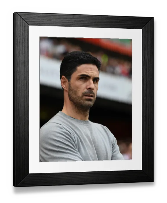 Framed Print : Arsenal's Mikel Arteta Ahead of Arsenal vs. Everton Premier League Clash (2021-22)