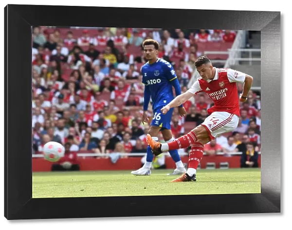Granit Xhaka: Arsenal's Midfield Maestro in Action against Everton, Premier League 2021-22