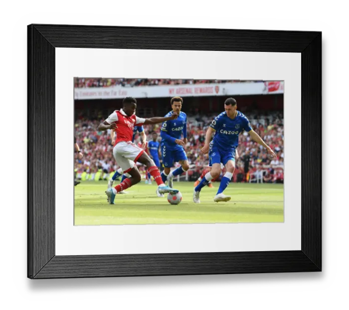 Framed Print : Arsenal's Eddie Nketiah Clashes with Everton's Michael Keane in Intense Premier League Showdown Framed Print : Arsenal's Eddie Nketiah Clashes with Everton's Michael Keane in Intense Premier League Showdown
