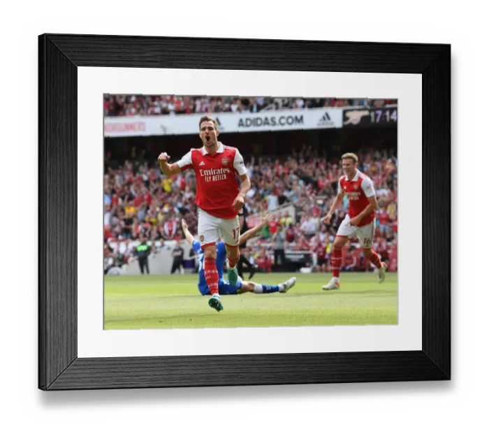 Framed Print : Arsenal Celebrates Third Goal Against Everton: Cedric Soares's Strike in the 2021-22 Premier League