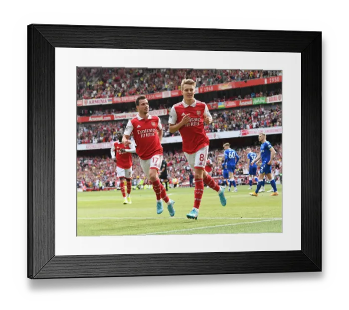 Framed Print : Five-Star Odegaard: Arsenal's Dominant Display vs. Everton (2021-22) - Martin Odegaard Scores Brace in Arsenal's 5-0 Victory