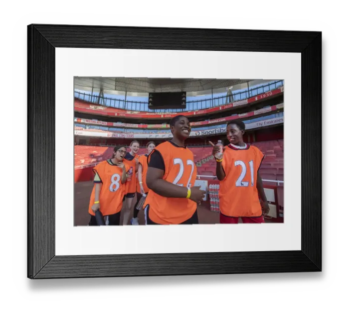 Framed Print : Arsenal Football Club: 2022 Ball Boy Trials - New Recruits in Action