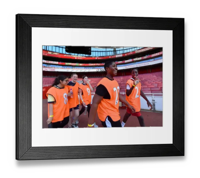 Framed Print : Arsenal Football Club: 2022 Ball Boy Trials - New Recruits in Action