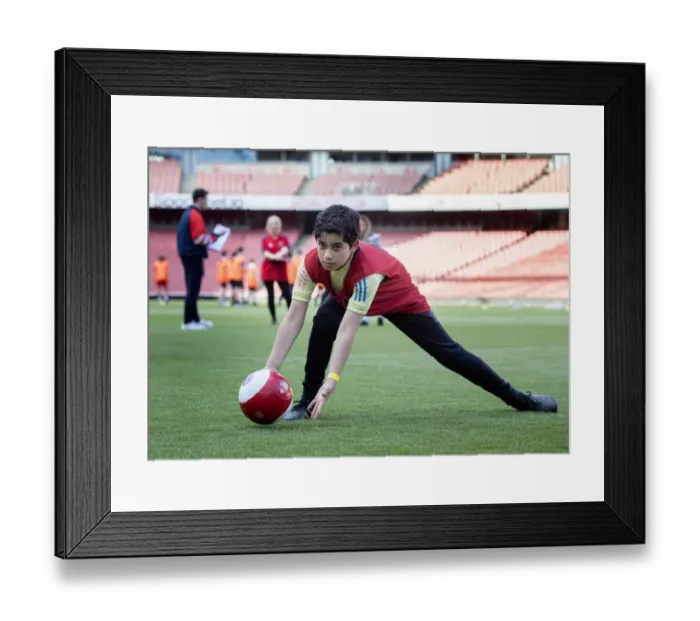 Framed Print : Arsenal Football Club: 2022 Ball Boy Trials - New Recruits Training