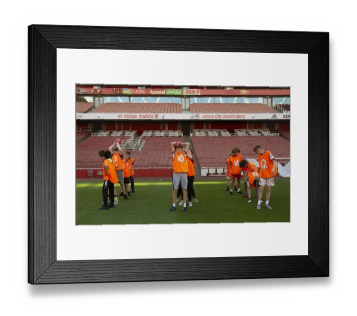 Framed Print : Arsenal Football Club 2022: 100 Prospects Battle for Ball Squad Places