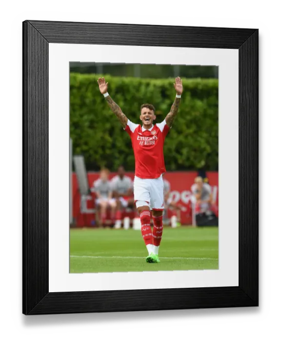 Framed Print : Arsenal's Ben White Shines in Pre-Season: Arsenal 1-0 Ipswich Town (July 2022)