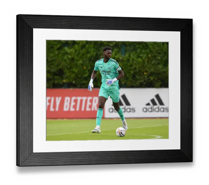 Framed Print : Arthur Okonkwo in Action: Arsenal's Pre-Season Training with Ipswich Town (2022-23)