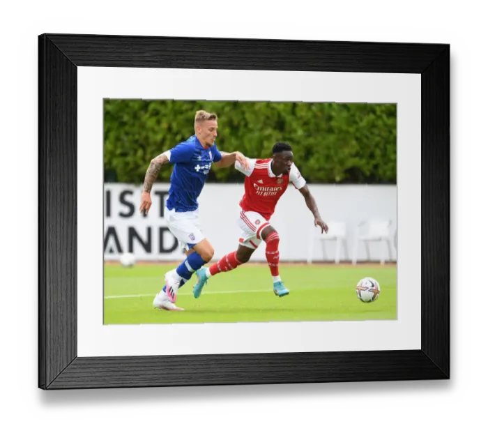 Framed Print : Arsenal's Flo Balogun Shines in Pre-Season Victory over Ipswich Town