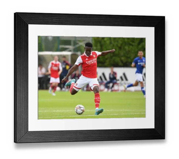 Framed Print : Arsenal's Flo Balogun Nets Pre-Season Goal in Victory over Ipswich Town Framed Print : Arsenal's Flo Balogun Nets Pre-Season Goal in Victory over Ipswich Town