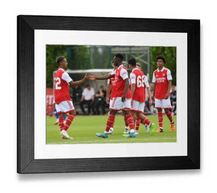 Framed Print : Arsenal's Flo Balogun Scores in Pre-Season Victory over Ipswich Town