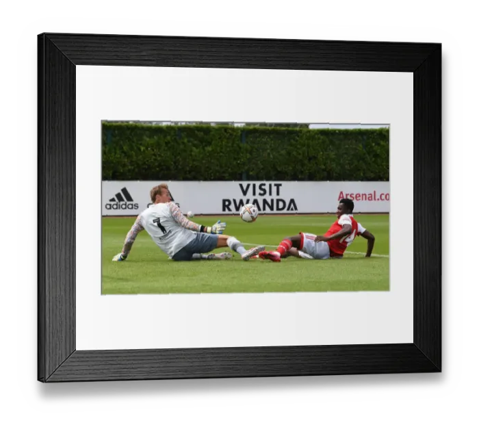 Framed Print : Arsenal's Eddie Nketiah Scores the Winning Goal in Pre-Season Match against Ipswich Town Framed Print : Arsenal's Eddie Nketiah Scores the Winning Goal in Pre-Season Match against Ipswich Town