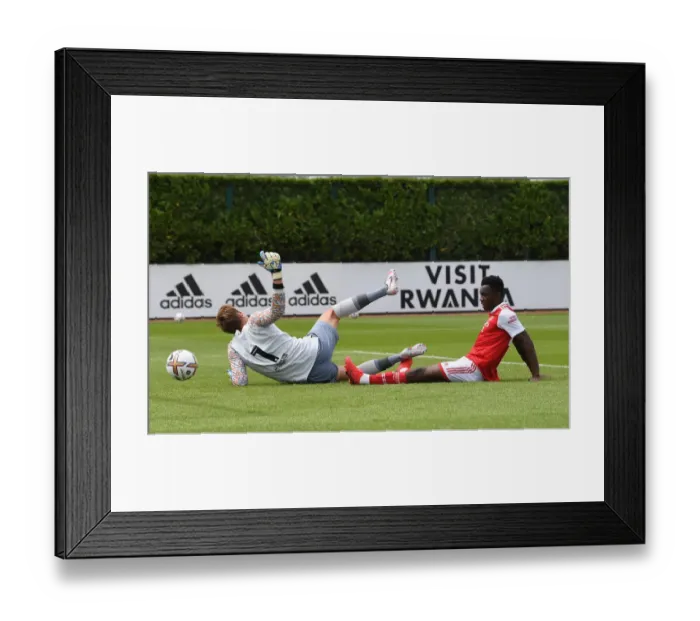 Framed Print : Arsenal's Eddie Nketiah Scores in Pre-Season Victory over Ipswich Town