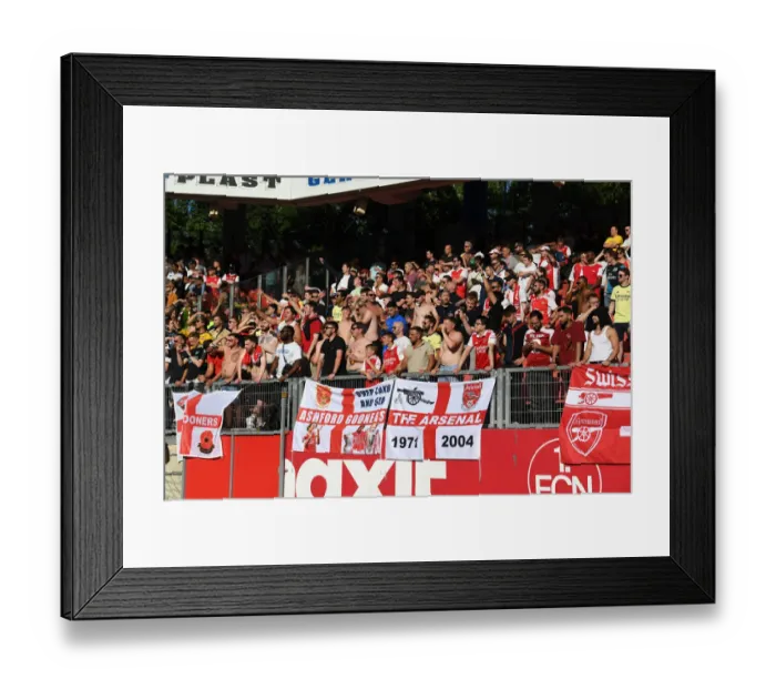 Framed Print : Arsenal Fans in Action: Pre-Season Match at FC Nurnberg, 2022