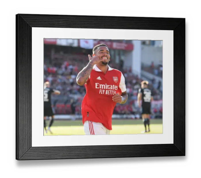Framed Print : Gabriel Jesus Scores Fifth Goal: Arsenal Cruises Past 1. FC Nürnberg in Pre-Season Friendly