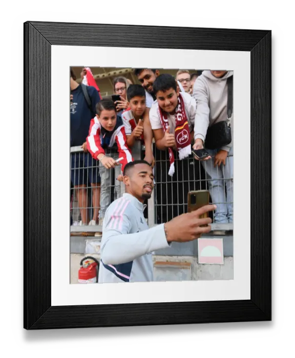 Framed Print : Arsenal's Gabriel Jesus Poses with Fans after Pre-Season Match vs. 1. FC Nurnberg Framed Print : Arsenal's Gabriel Jesus Poses with Fans after Pre-Season Match vs. 1. FC Nurnberg