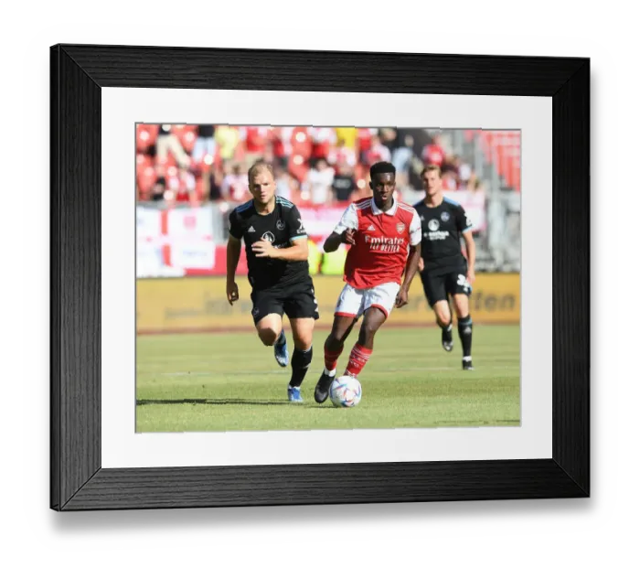 Framed Print : Arsenal's Eddie Nketiah Shines in Pre-Season Win Against 1. FC Nurnberg Framed Print : Arsenal's Eddie Nketiah Shines in Pre-Season Win Against 1. FC Nurnberg