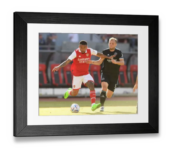 Framed Print : Arsenal's Gabriel Jesus Shines in Pre-Season Clash Against 1. FC Nürnberg, Germany (July 2022)