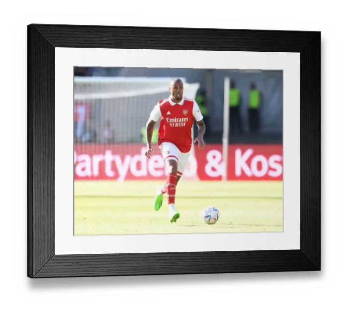 Framed Print : Arsenal's Gabriel Magalhaes in Action against 1. FC Nurnberg (2022-23)