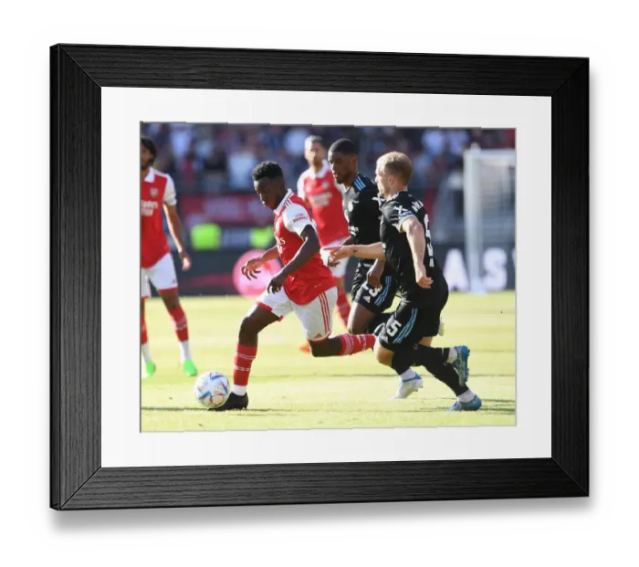 Framed Print : Arsenal's Eddie Nketiah Stars in Pre-Season Win Against 1. FC Nurnberg