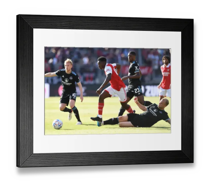 Framed Print : Arsenal's Eddie Nketiah Shines in Pre-Season Victory Over 1. FC Nurnberg
