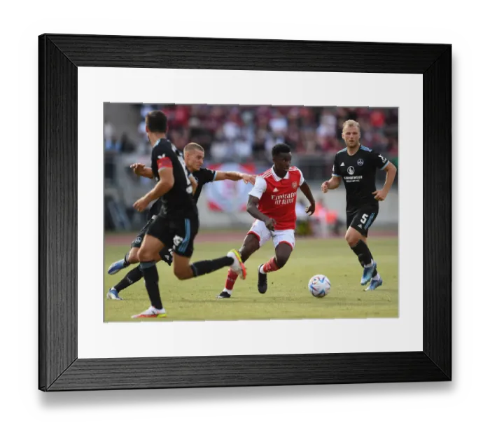 Framed Print : Arsenal's Eddie Nketiah Shines in Pre-Season Clash Against 1. FC Nurnberg