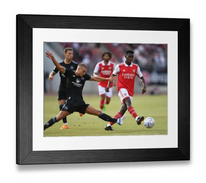 Framed Print : Arsenal's Eddie Nketiah Shines in Pre-Season Win Against 1. FC Nurnberg Framed Print : Arsenal's Eddie Nketiah Shines in Pre-Season Win Against 1. FC Nurnberg