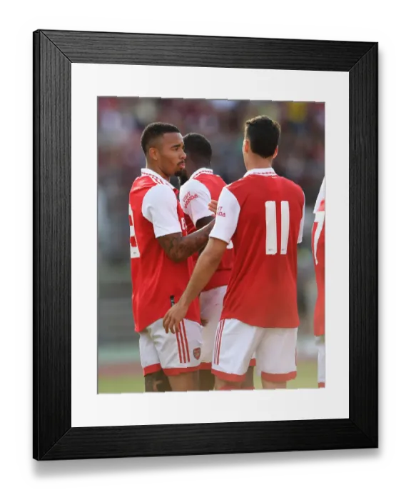 Framed Print : Arsenal's Gabriel Jesus and Martinelli Celebrate Goal in Pre-Season Match against 1. FC Nurnberg
