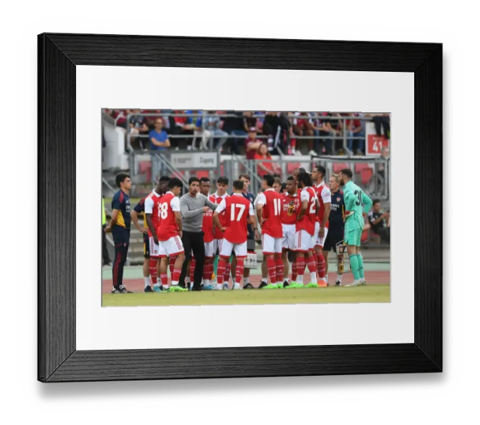 Framed Print : Arsenal FC: Mikel Arteta Gives Instructions During Pre-Season Match vs. 1. FC Nurnberg