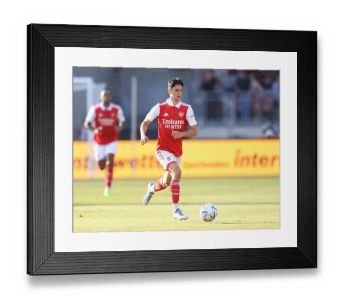 Framed Print : Charlie Patino Steals the Show: Arsenal's Promising Talent Shines in Pre-Season Clash Against 1. FC Nurnberg