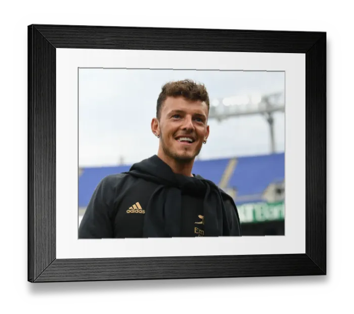 Framed Print : Arsenal's Ben White Prepares for Arsenal v Everton Pre-Season Clash in Baltimore