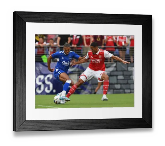 Framed Print : Arsenal vs Everton: Saliba vs Calvert-Lewin - Pre-Season Clash in Baltimore Framed Print : Arsenal vs Everton: Saliba vs Calvert-Lewin - Pre-Season Clash in Baltimore